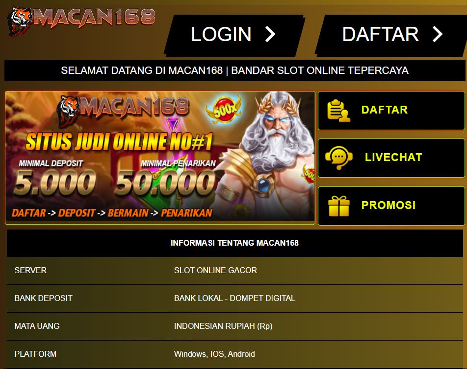 Cara Login Situs Macan168 Slot Online di PPcslot Terbaru